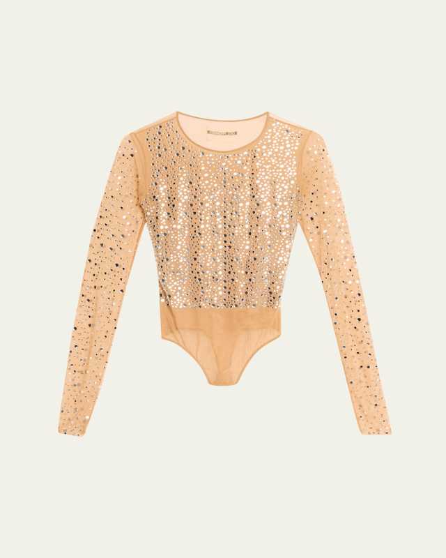 Embellished Long-Sleeve Bodysuit